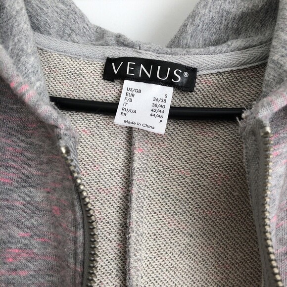 VENUS WOMENS SIZE SMALL ROMPER SHORT JUMP SUIT GRAY/PINK SLEVELESS HOODI WG - Picture 4 of 10